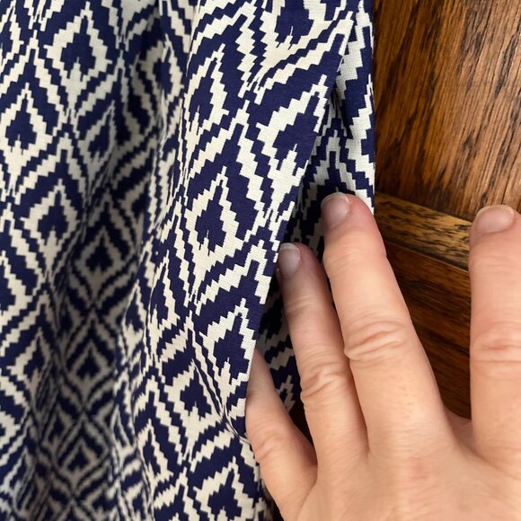 J. Crew Navy Blue Patterned Skirt, Pockets, Size 8 - Picture 3 of 8